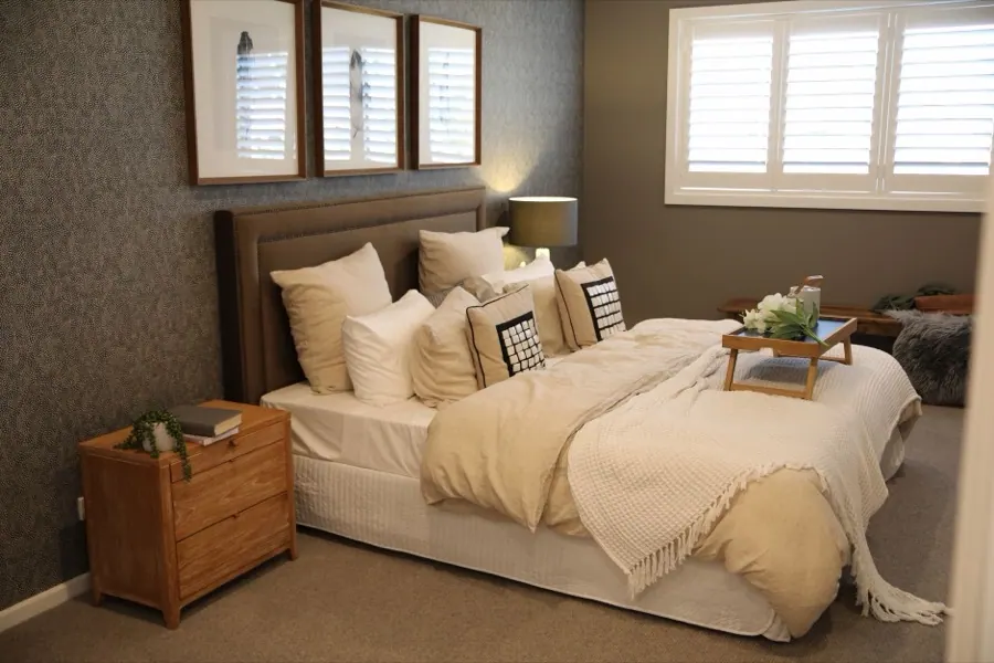 A bedroom, finished — interiors